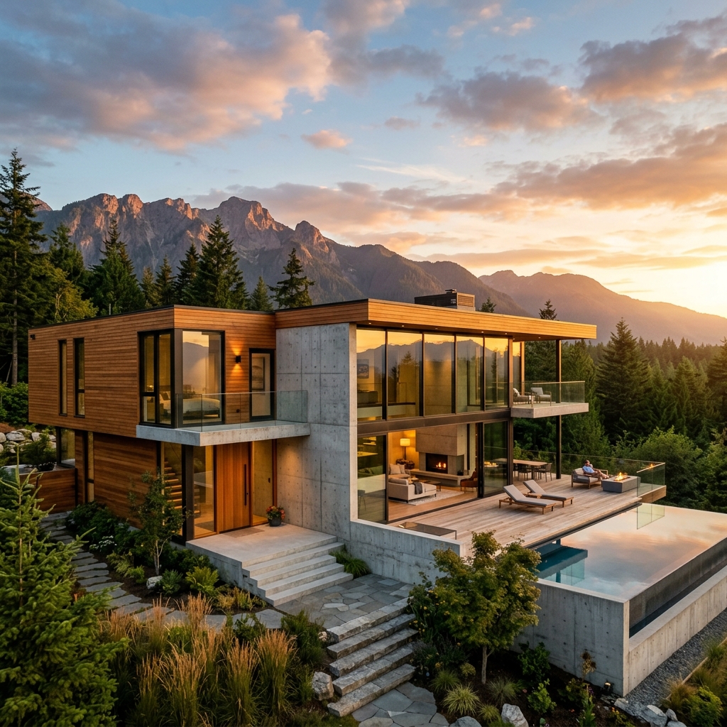 Modern luxury home architectural detail